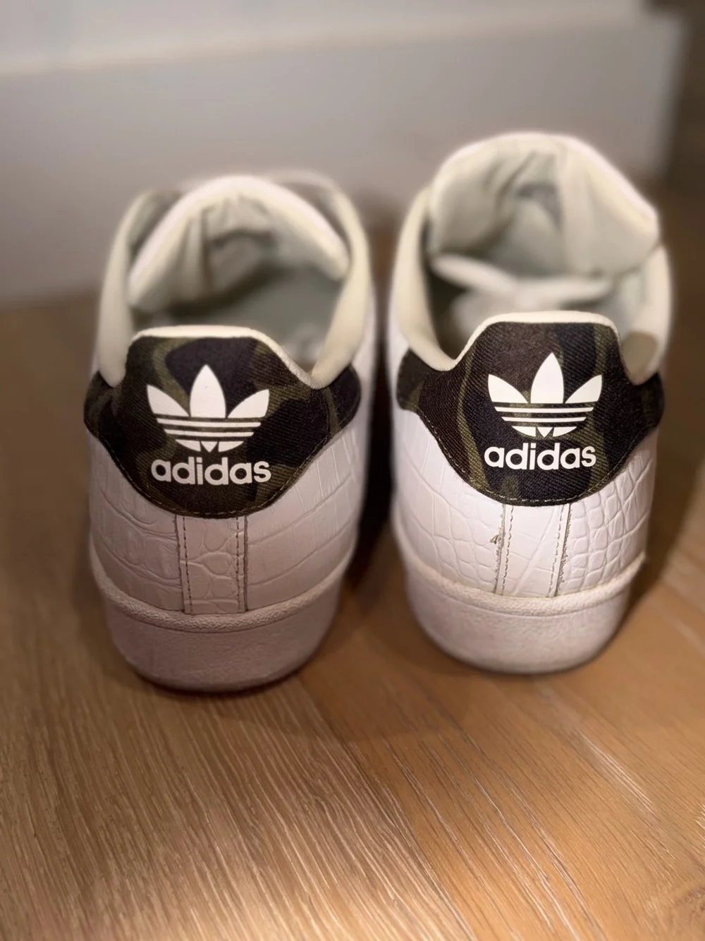 Rare adidas Superstar Croc Embossed Leather s Camo Sneakers White